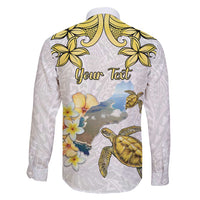 Personalised Aloha Hawaii Niihau Island Family Matching Long Sleeve Bodycon Dress and Hawaiian Shirt Forbidden Isle Map Shell Lei LT14 - Polynesian Pride
