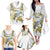 Personalised Aloha Hawaii Niihau Island Family Matching Off The Shoulder Long Sleeve Dress and Hawaiian Shirt Forbidden Isle Map Shell Lei