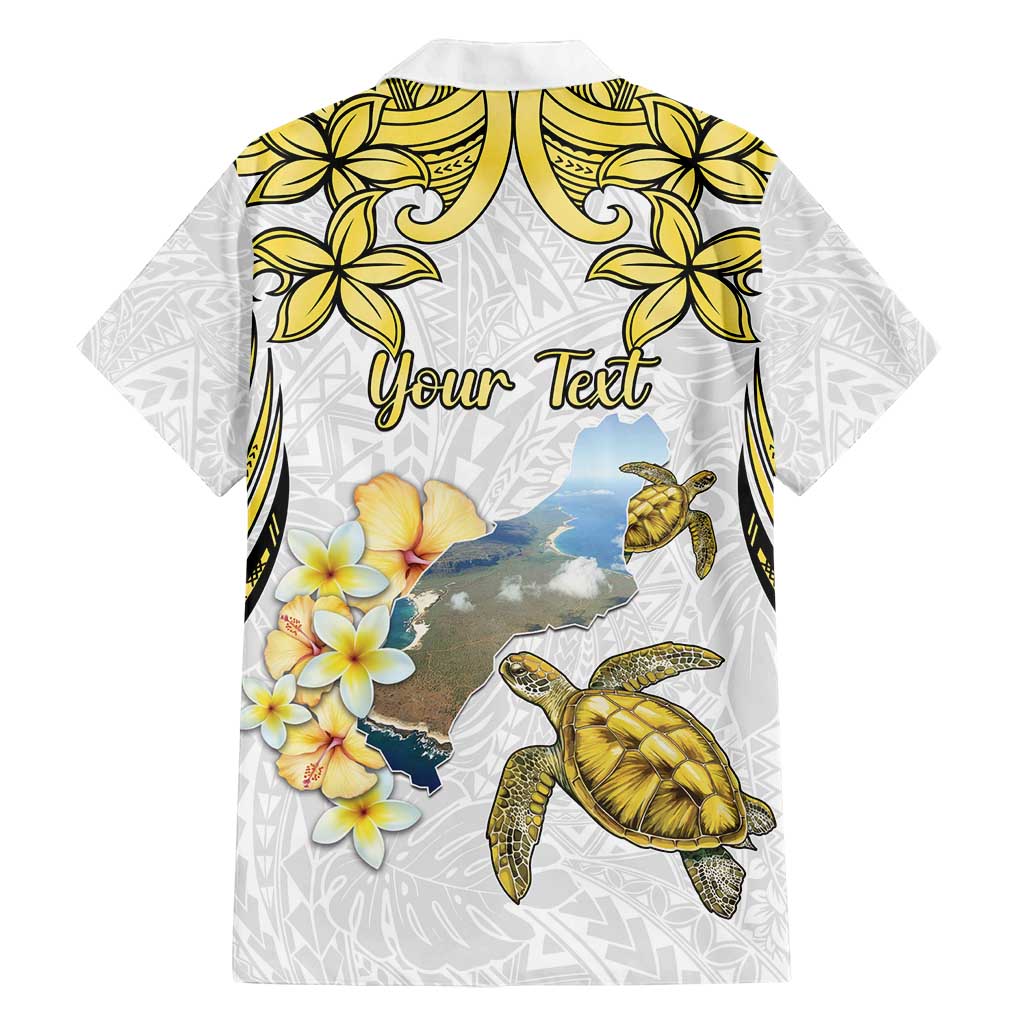 Personalised Aloha Hawaii Niihau Island Family Matching Off Shoulder Short Dress and Hawaiian Shirt Forbidden Isle Map Shell Lei LT14 - Polynesian Pride