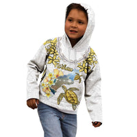 Personalised Aloha Hawaii Niihau Island Kid Hoodie Forbidden Isle Map Shell Lei