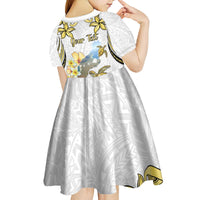 Personalised Aloha Hawaii Niihau Island Kid Short Sleeve Dress Forbidden Isle Map Shell Lei