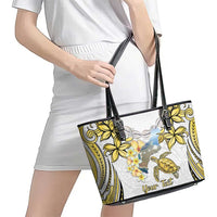 Personalised Aloha Hawaii Niihau Island Leather Tote Bag Forbidden Isle Map Shell Lei LT14 - Polynesian Pride