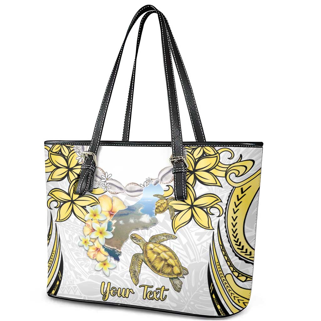 Personalised Aloha Hawaii Niihau Island Leather Tote Bag Forbidden Isle Map Shell Lei LT14 - Polynesian Pride