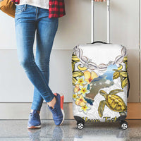 Personalised Aloha Hawaii Niihau Island Luggage Cover Forbidden Isle Map Shell Lei