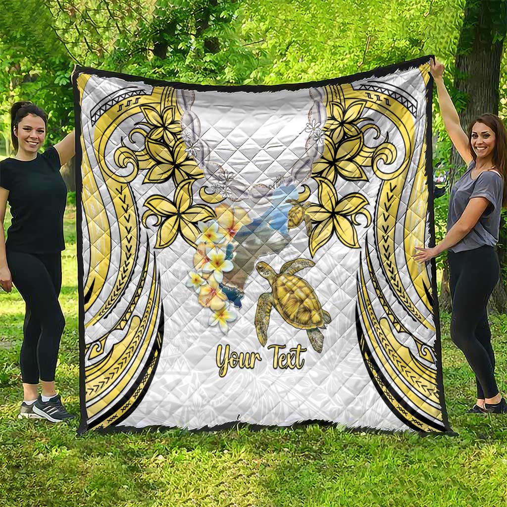 Personalised Aloha Hawaii Niihau Island Quilt Forbidden Isle Map Shell Lei