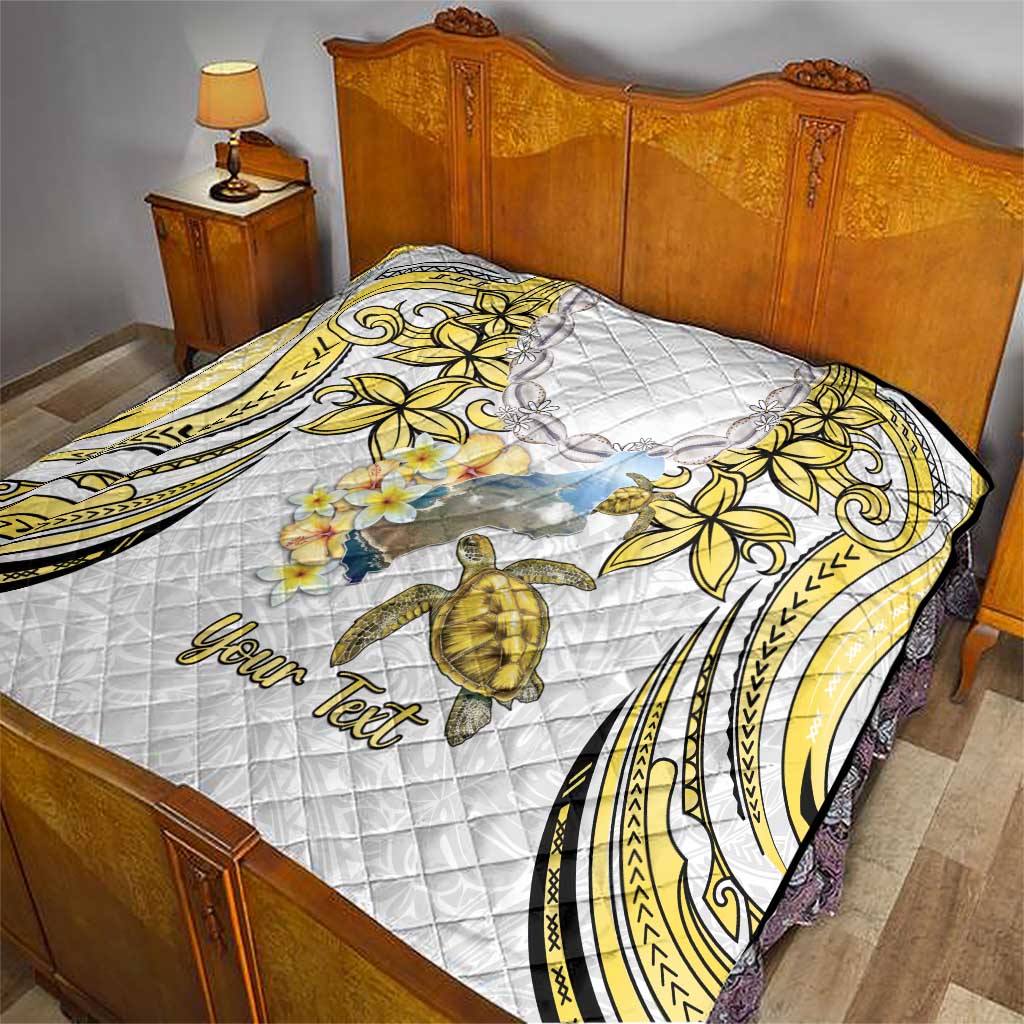 Personalised Aloha Hawaii Niihau Island Quilt Forbidden Isle Map Shell Lei