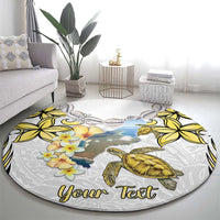 Personalised Aloha Hawaii Niihau Island Round Carpet Forbidden Isle Map Shell Lei