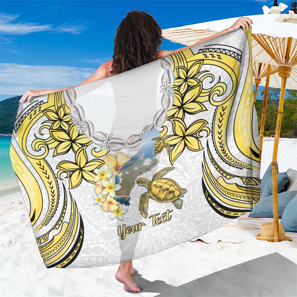 Personalised Aloha Hawaii Niihau Island Sarong Forbidden Isle Map Shell Lei