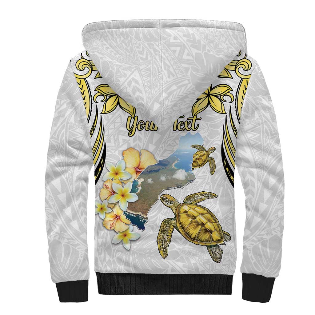 Personalised Aloha Hawaii Niihau Island Sherpa Hoodie Forbidden Isle Map Shell Lei