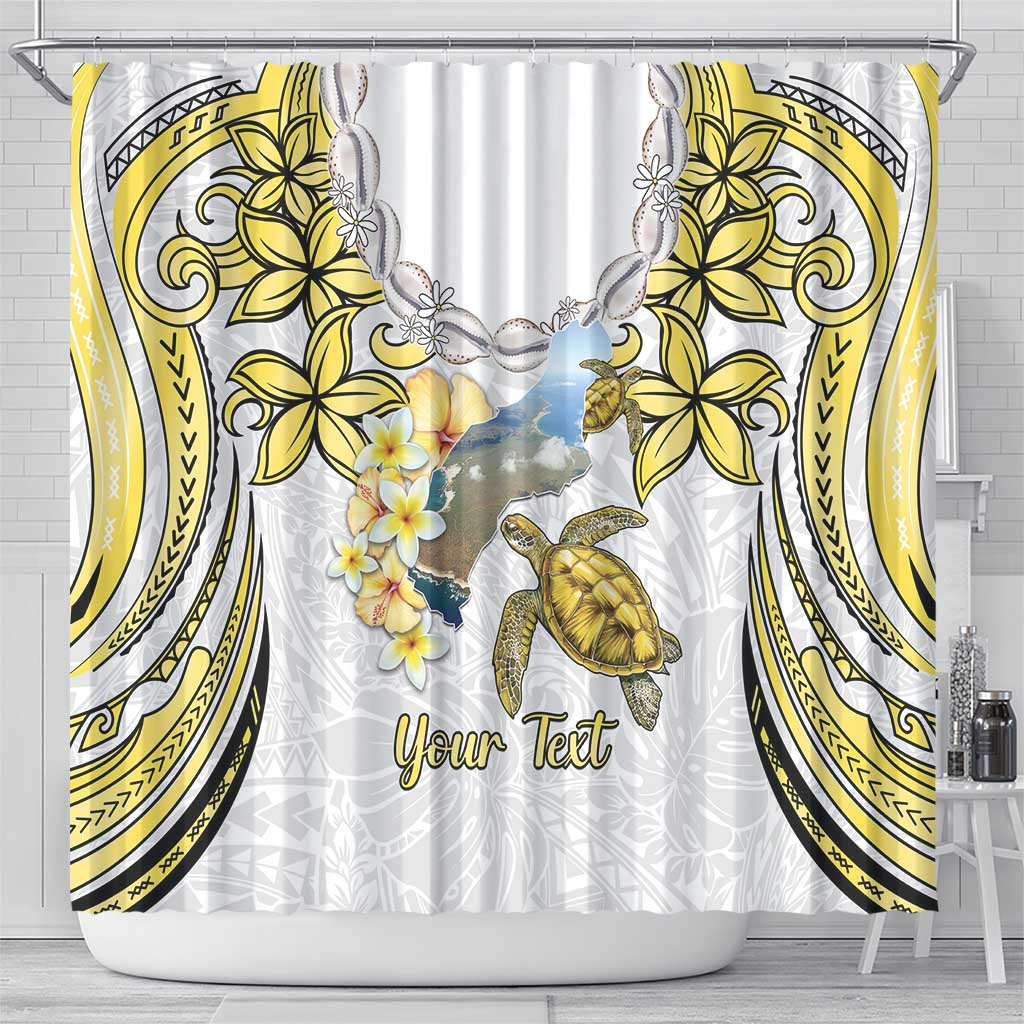 Personalised Aloha Hawaii Niihau Island Shower Curtain Forbidden Isle Map Shell Lei LT14 - Polynesian Pride