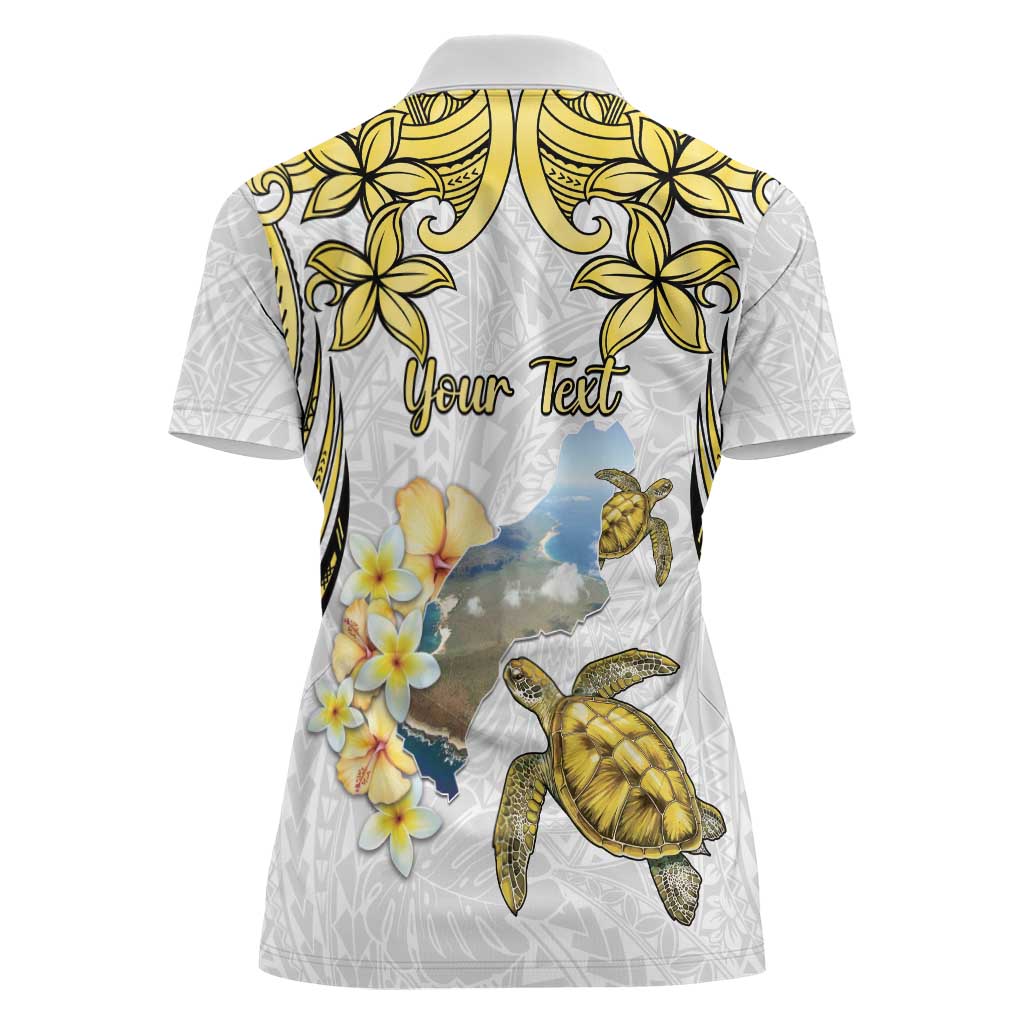 Personalised Aloha Hawaii Niihau Island Women Polo Shirt Forbidden Isle Map Shell Lei