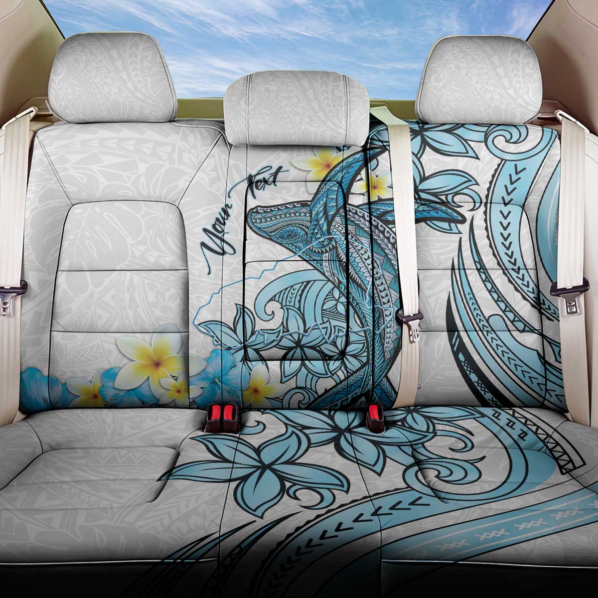Personalised Aloha Hawaii Kahoolawe Island Back Car Seat Cover Target Isle Map With Humpback Whale LT14 One Size Blue - Polynesian Pride