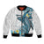Personalised Aloha Hawaii Kahoolawe Island Bomber Jacket Target Isle Map With Humpback Whale