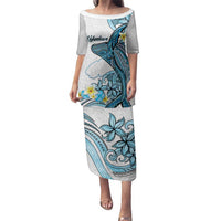 Personalised Aloha Hawaii Kahoolawe Island Family Matching Puletasi and Hawaiian Shirt Target Isle Map With Humpback Whale