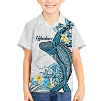 Personalised Aloha Hawaii Kahoolawe Island Family Matching Summer Maxi Dress and Hawaiian Shirt Target Isle Map With Humpback Whale LT14 Son's Shirt Blue - Polynesian Pride