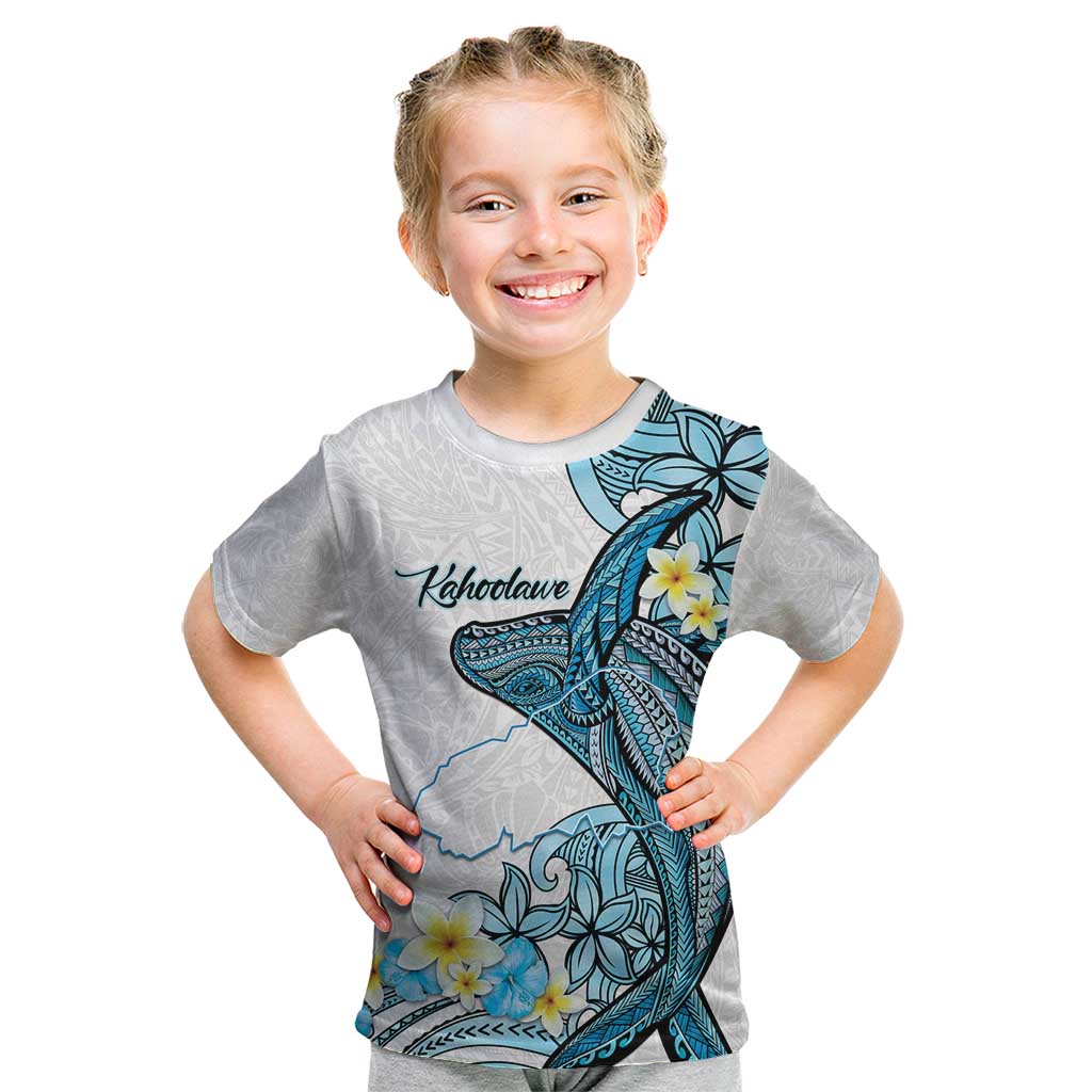 Personalised Aloha Hawaii Kahoolawe Island Kid T Shirt Target Isle Map With Humpback Whale LT14 Blue - Polynesian Pride