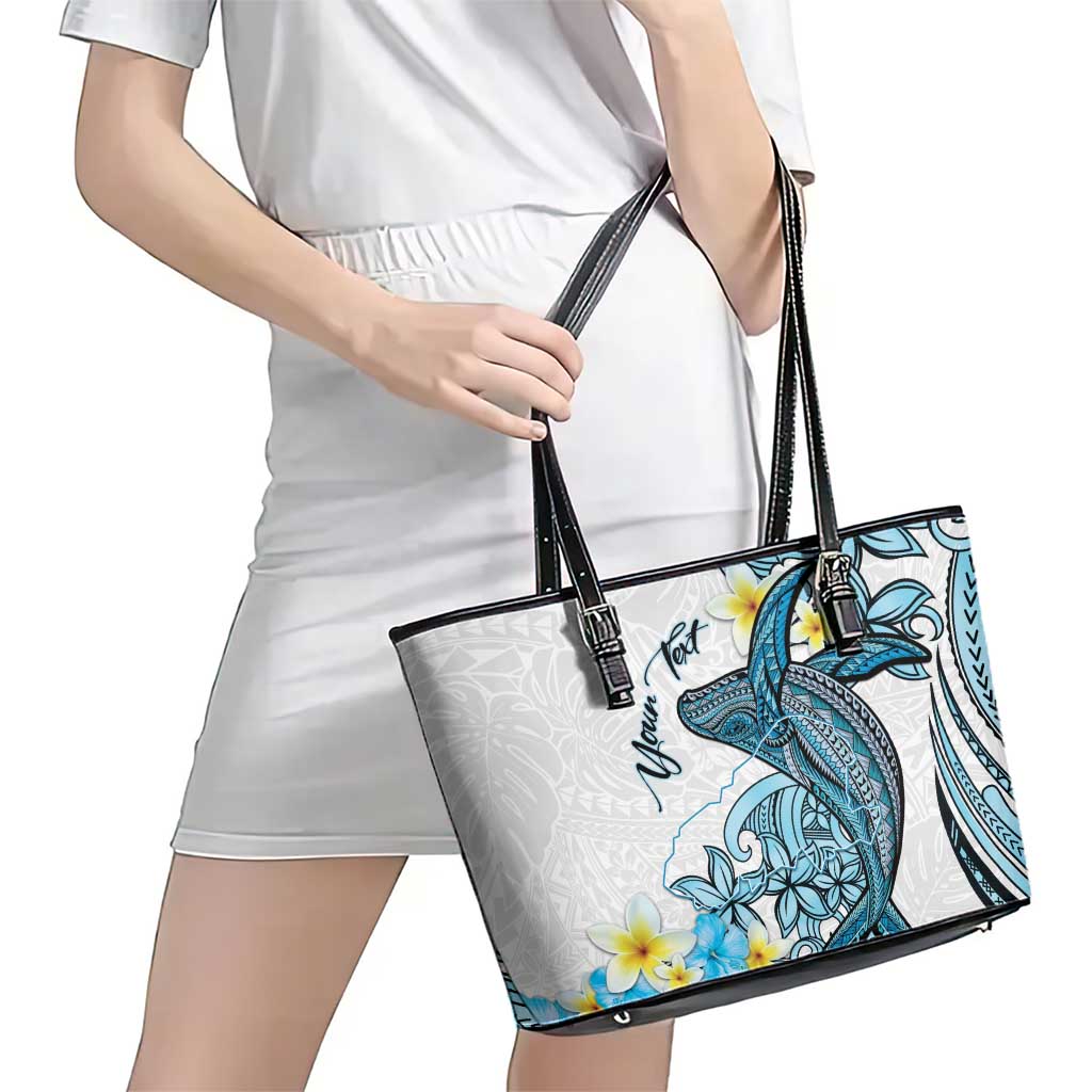 Personalised Aloha Hawaii Kahoolawe Island Leather Tote Bag Target Isle Map With Humpback Whale LT14 - Polynesian Pride