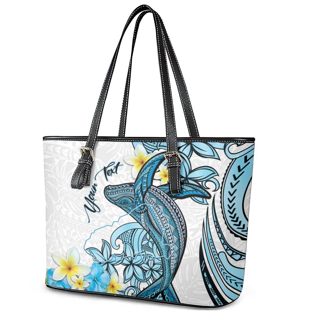 Personalised Aloha Hawaii Kahoolawe Island Leather Tote Bag Target Isle Map With Humpback Whale LT14 - Polynesian Pride