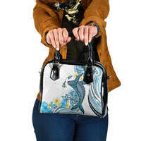 Personalised Aloha Hawaii Kahoolawe Island Shoulder Handbag Target Isle Map With Humpback Whale LT14 One Size Blue - Polynesian Pride