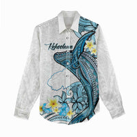 Personalised Aloha Hawaii Kahoolawe Island Women Casual Shirt Target Isle Map With Humpback Whale