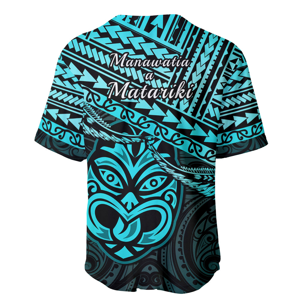 Matariki New Zealand Baseball Jersey Maori New Year Tiki Turquoise Version LT14