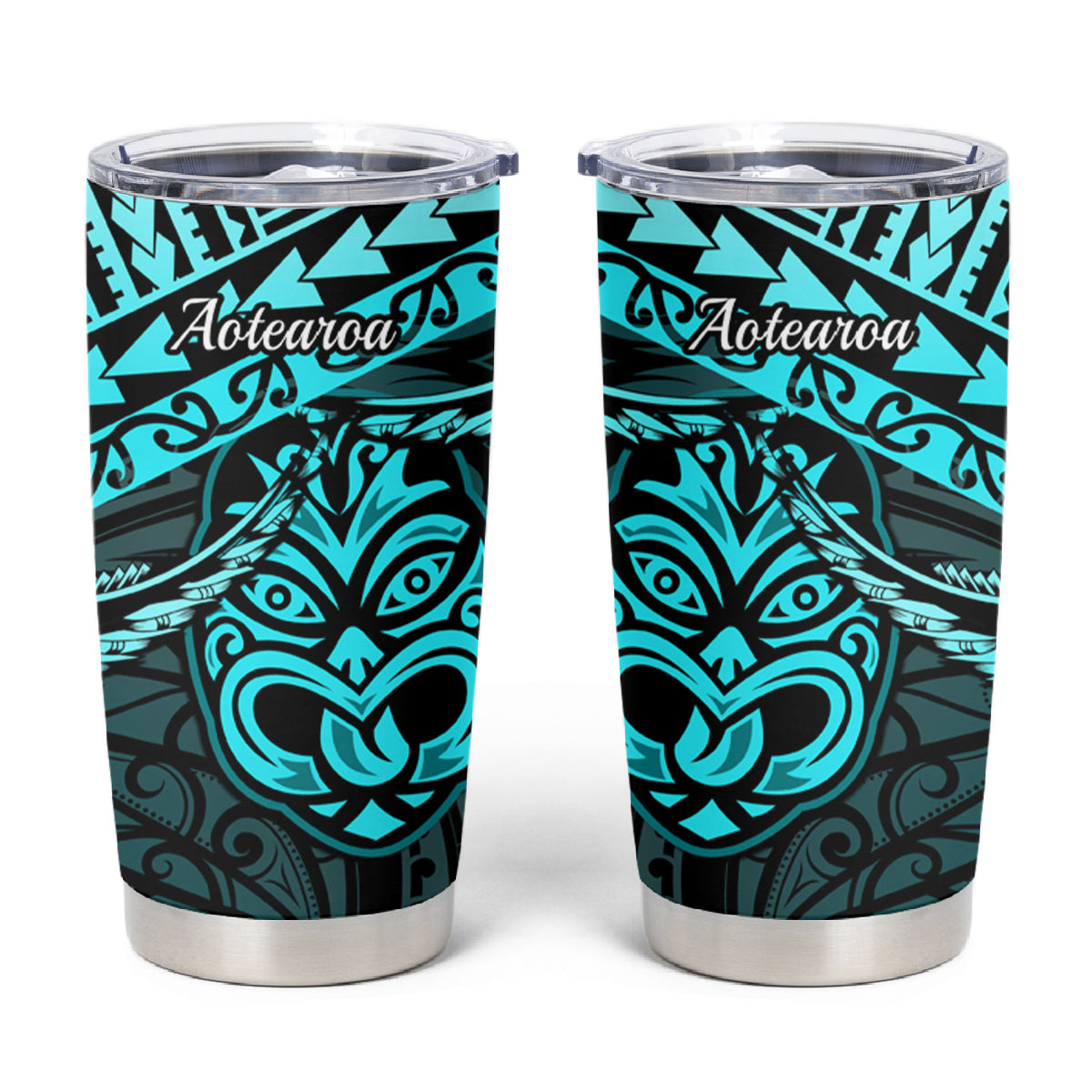 Matariki New Zealand Tumbler Cup Maori New Year Tiki Turquoise Version