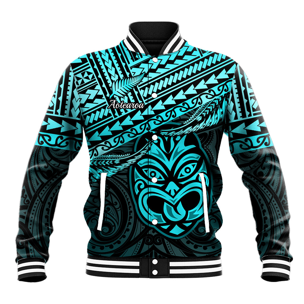 Personalised Matariki New Zealand Baseball Jacket Maori New Year Tiki Turquoise Version LT14 Unisex Turquoise - Polynesian Pride