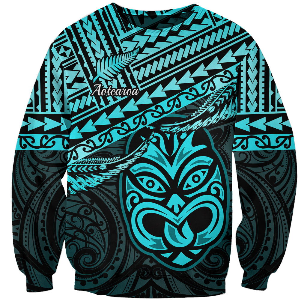 Personalised Matariki New Zealand Sweatshirt Maori New Year Tiki Turquoise Version LT14 Unisex Turquoise - Polynesian Pride