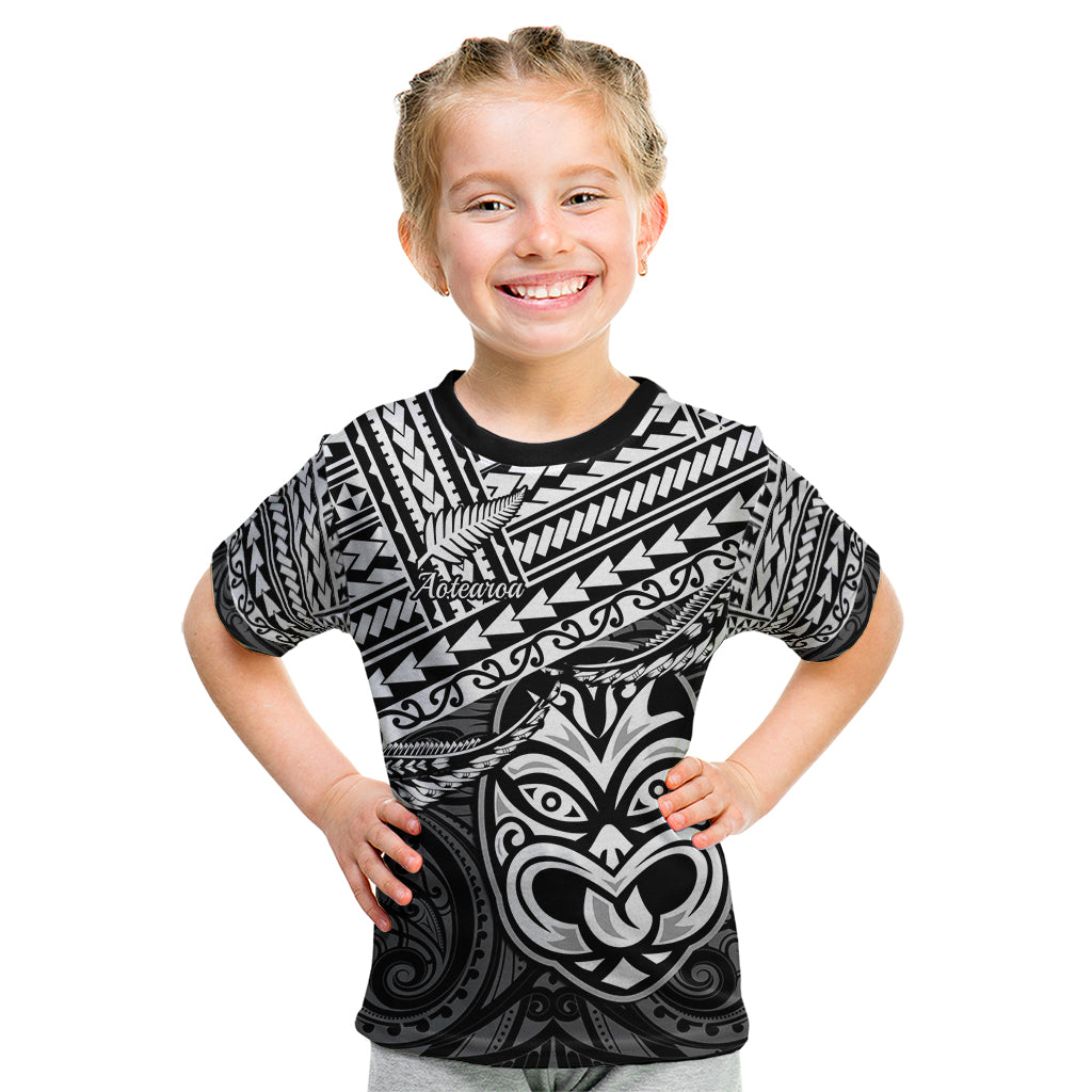 Matariki New Zealand Kid T Shirt Maori New Year Tiki Black Version LT14