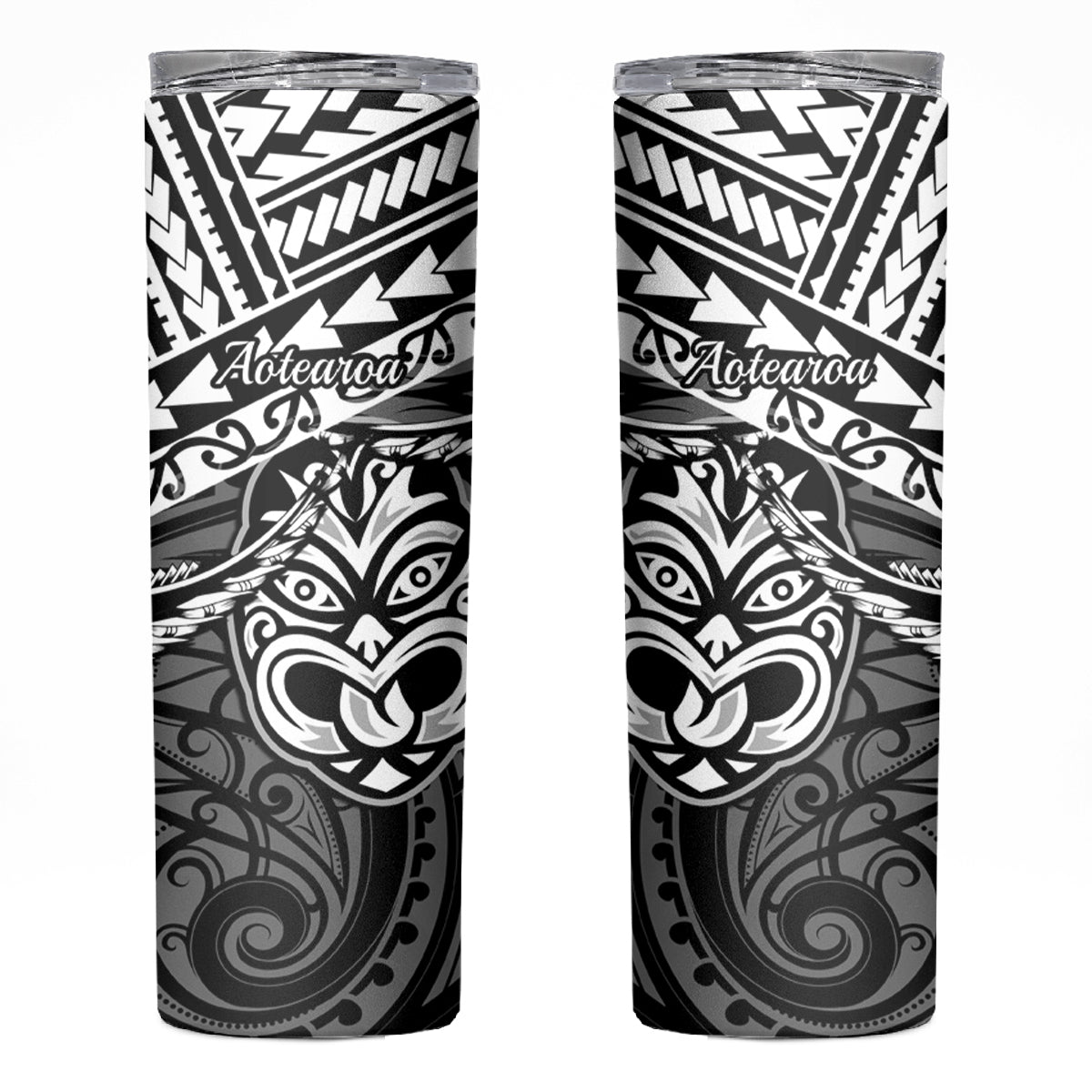 Matariki New Zealand Skinny Tumbler Maori New Year Tiki Black Version