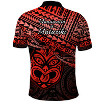 Matariki New Zealand Polo Shirt Maori New Year Tiki Red Version LT14