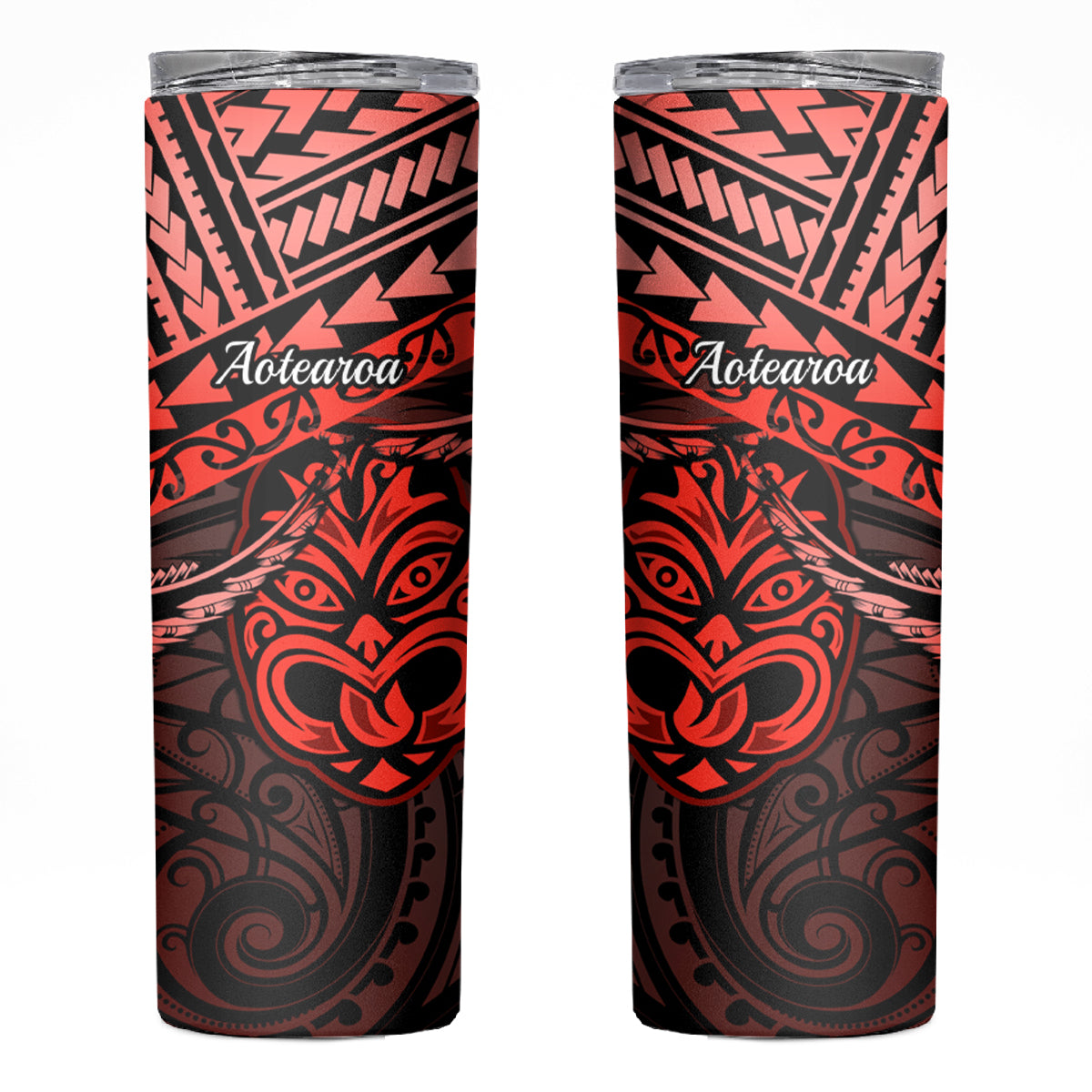 Matariki New Zealand Skinny Tumbler Maori New Year Tiki Red Version