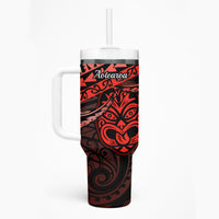 Matariki New Zealand Tumbler With Handle Maori New Year Tiki Red Version