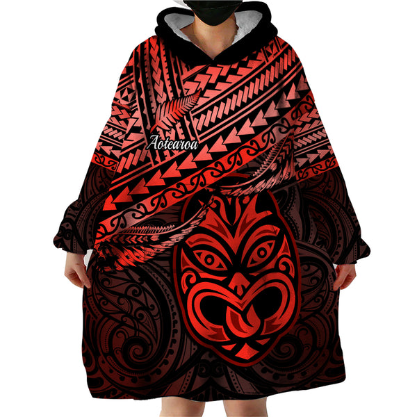 Matariki New Zealand Wearable Blanket Hoodie Maori New Year Tiki Red ...