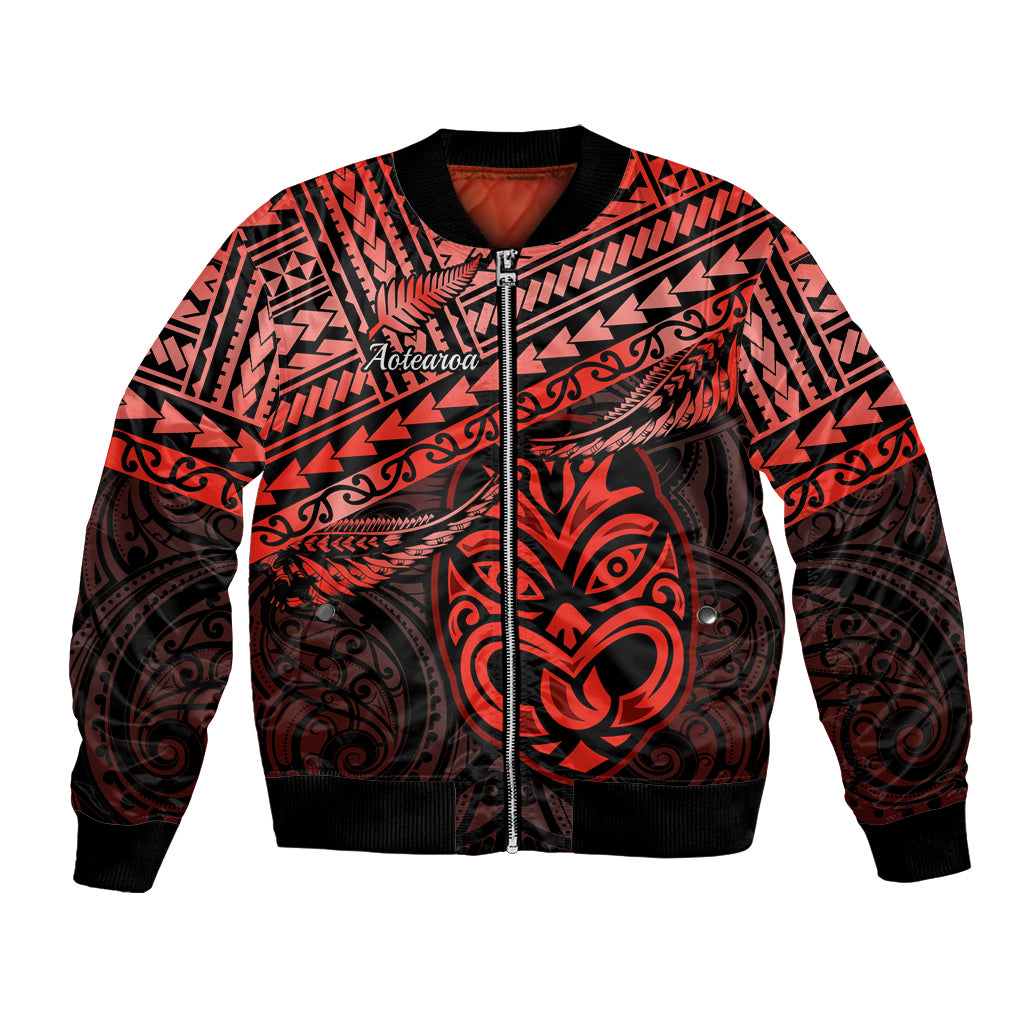 Personalised Matariki New Zealand Bomber Jacket Maori New Year Tiki Red Version LT14 Unisex Red - Polynesian Pride