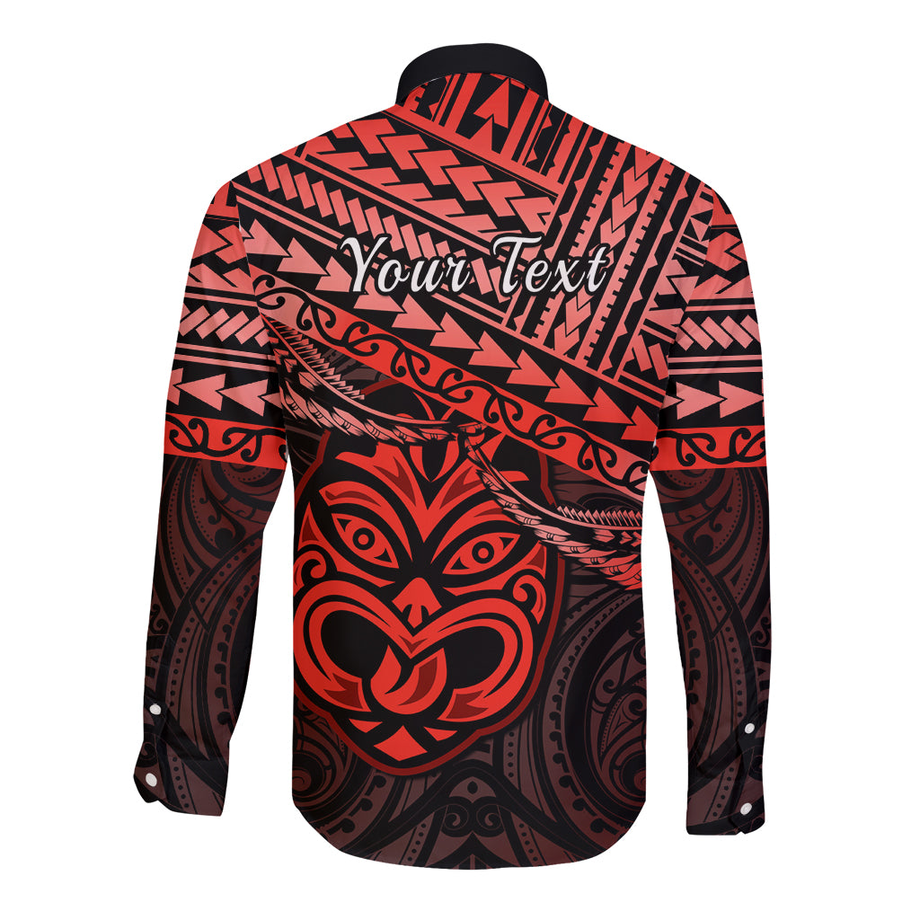 Personalised Matariki New Zealand Long Sleeve Button Shirt Maori New Year Tiki Red Version LT14