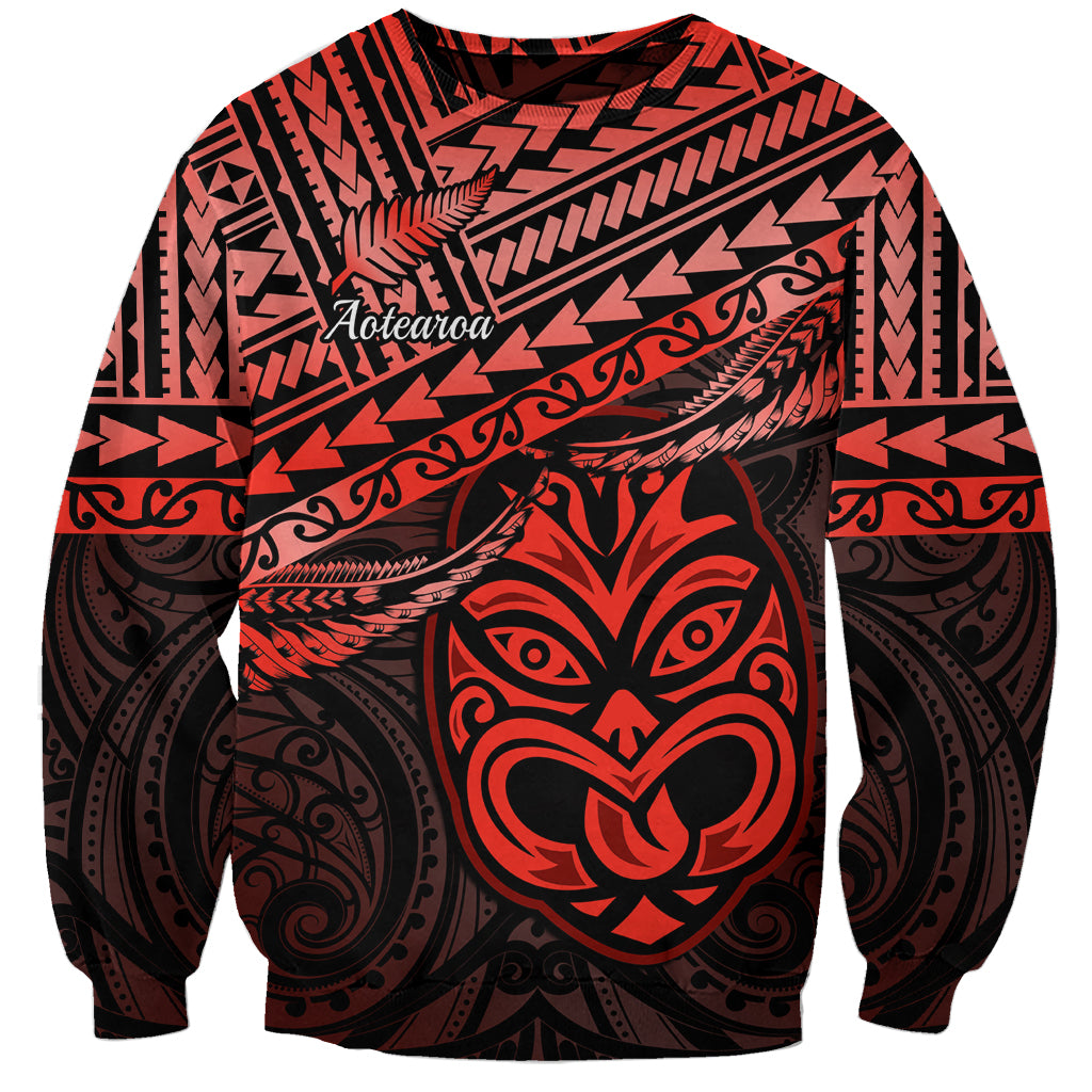 Personalised Matariki New Zealand Sweatshirt Maori New Year Tiki Red Version LT14 Unisex Red - Polynesian Pride