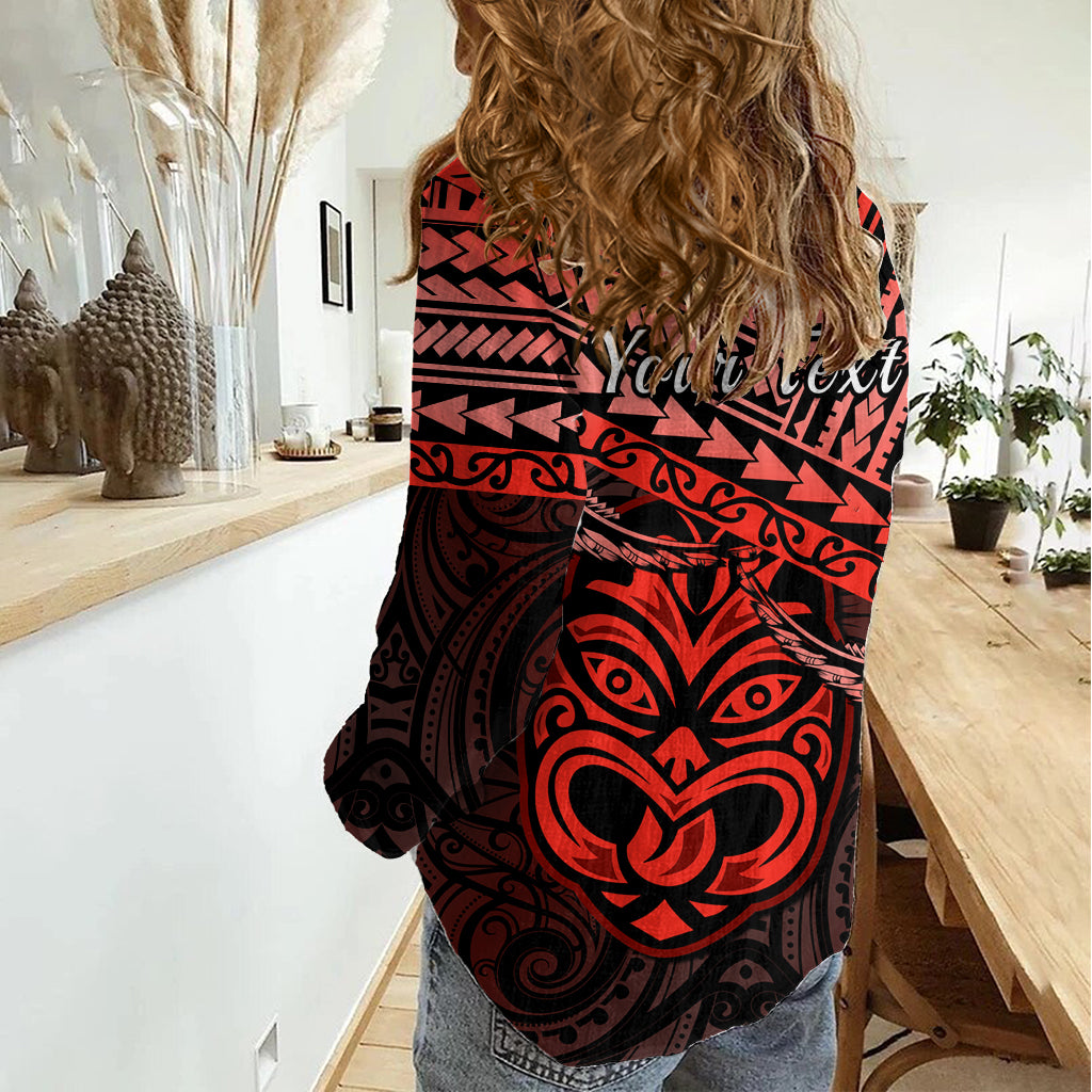 Personalised Matariki New Zealand Women Casual Shirt Maori New Year Tiki Red Version LT14