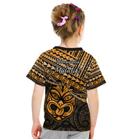 Matariki New Zealand Kid T Shirt Maori New Year Tiki Gold Version LT14