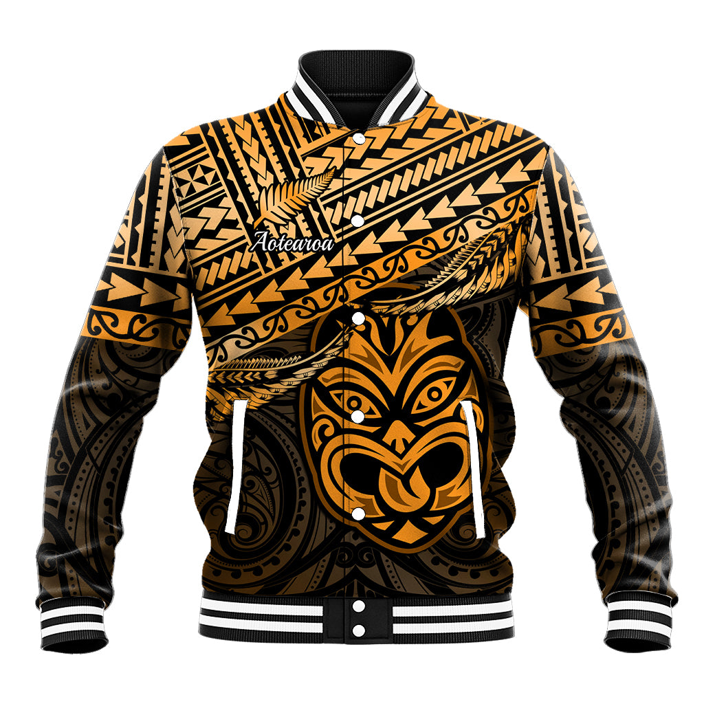 Personalised Matariki New Zealand Baseball Jacket Maori New Year Tiki Gold Version LT14 Unisex Gold - Polynesian Pride
