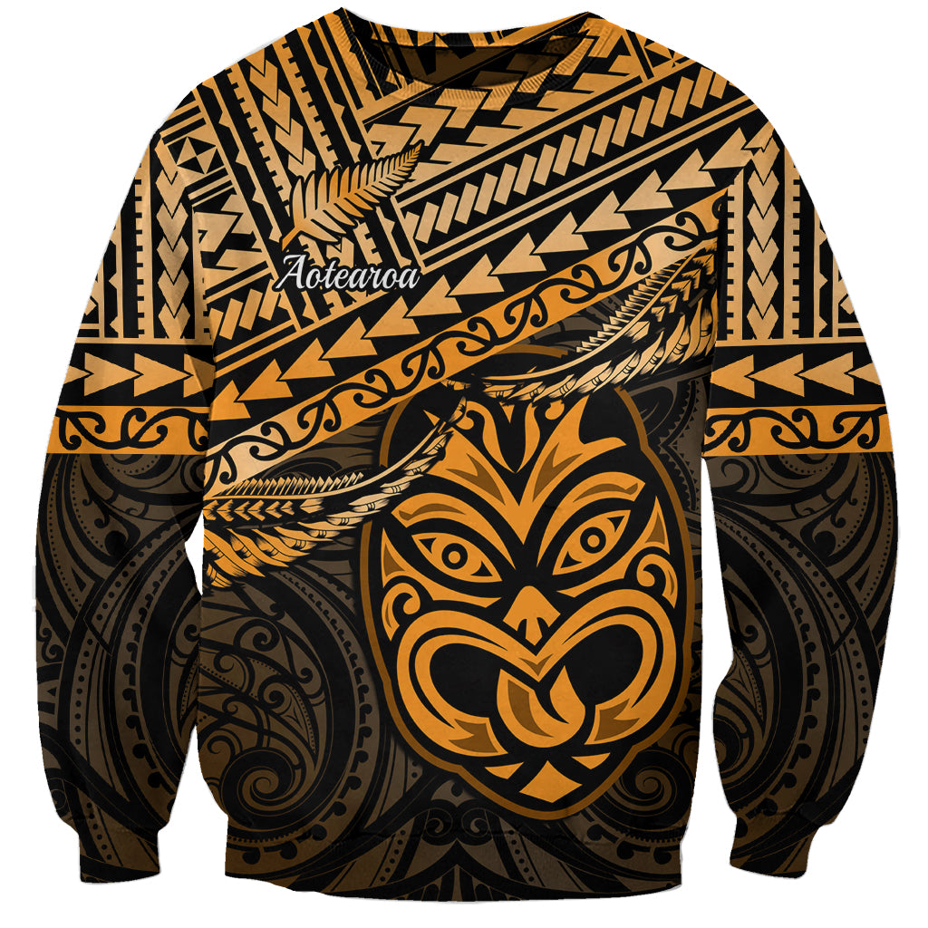 Personalised Matariki New Zealand Sweatshirt Maori New Year Tiki Gold Version LT14 Unisex Gold - Polynesian Pride