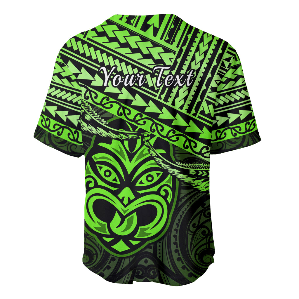 Personalised Matariki New Zealand Baseball Jersey Maori New Year Tiki Green Version LT14
