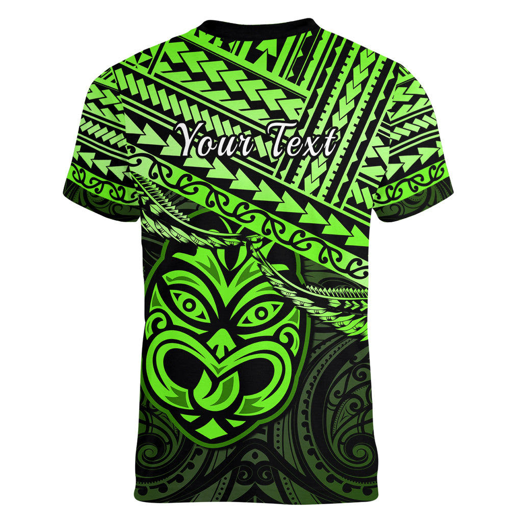 Personalised Matariki New Zealand Women V Neck T Shirt Maori New Year Tiki Green Version LT14