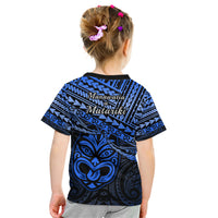 Matariki New Zealand Kid T Shirt Maori New Year Tiki Blue Version LT14