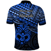 Matariki New Zealand Polo Shirt Maori New Year Tiki Blue Version LT14