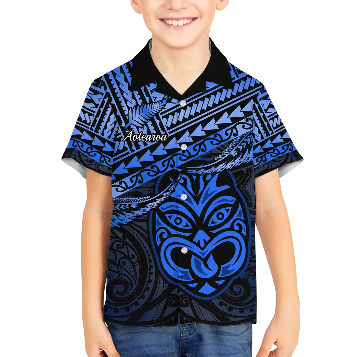 Personalised Matariki New Zealand Hawaiian Shirt Maori New Year Tiki Blue Version LT14 - Polynesian Pride