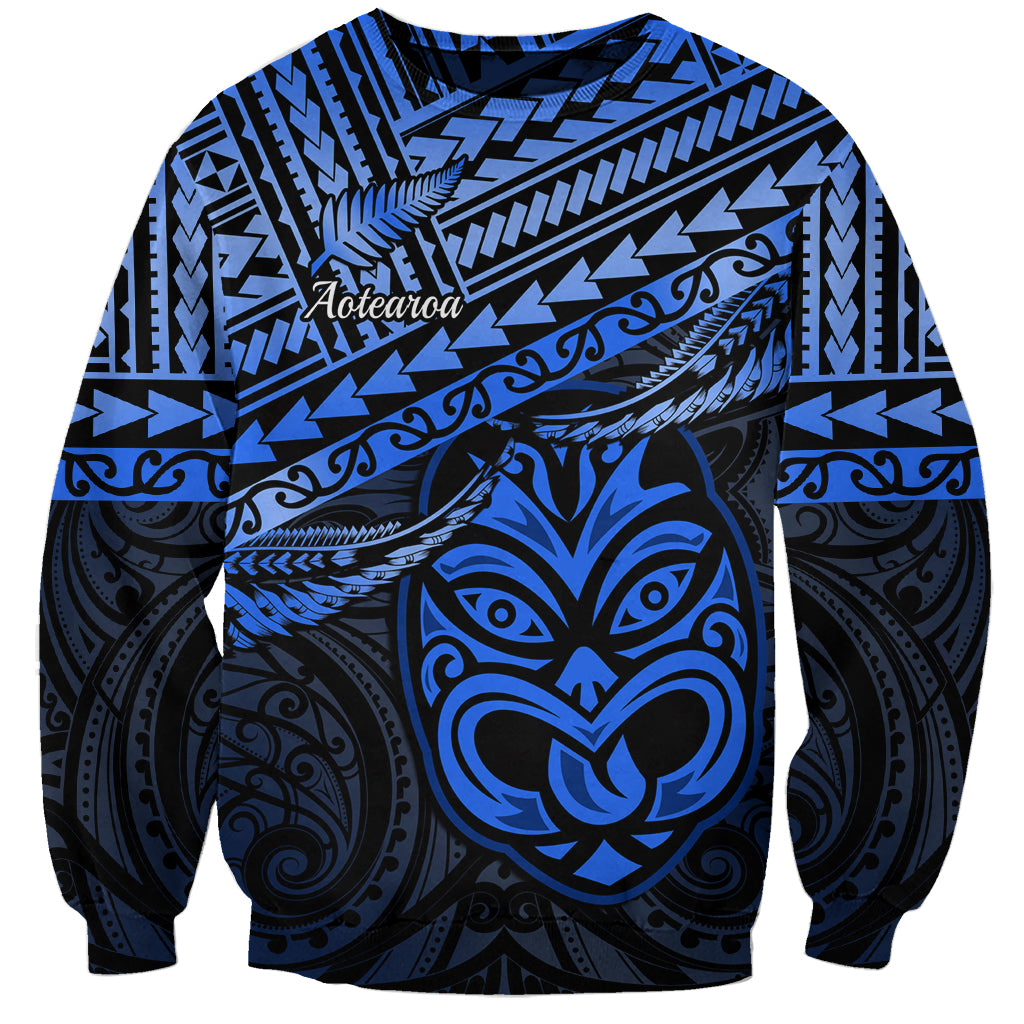 Personalised Matariki New Zealand Sweatshirt Maori New Year Tiki Blue Version LT14 Unisex Blue - Polynesian Pride