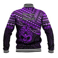 Matariki New Zealand Baseball Jacket Maori New Year Tiki Purple Version LT14