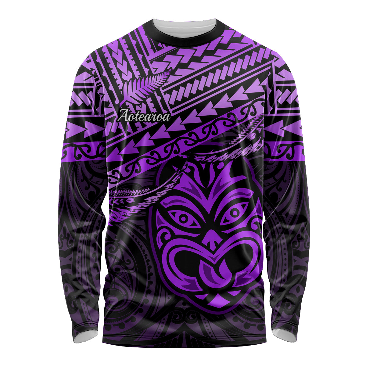 Personalised Matariki New Zealand Long Sleeve Shirt Maori New Year Tiki Purple Version LT14 Unisex Purple - Polynesian Pride