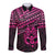 Matariki New Zealand Long Sleeve Button Shirt Maori New Year Tiki Pink Version LT14
